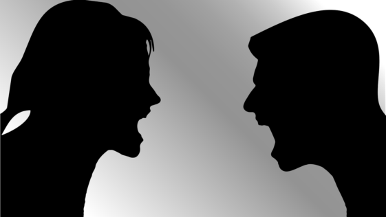 arguing, female, male