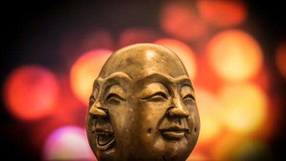 selective focus photography of buddha bust decor