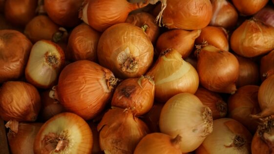 stack of onion bulbs