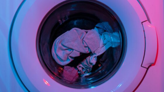 pink and green plastic container