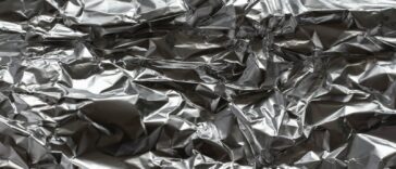 silver foil on brown textile