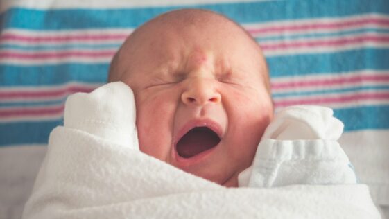 baby yawning