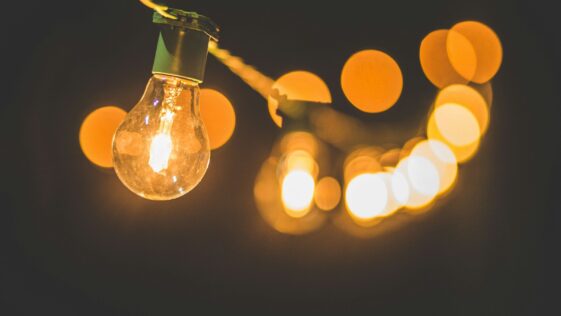 shallow focus of string light