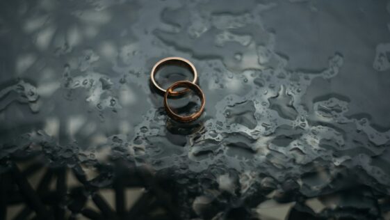 two bronze-colored rings
