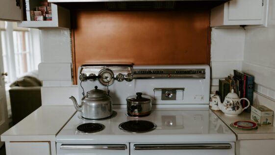 white electric coil range oven