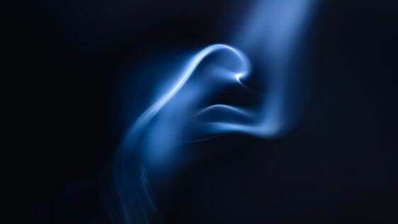 blue smoke in black background