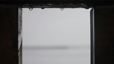 window with water droplets