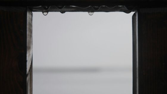 window with water droplets