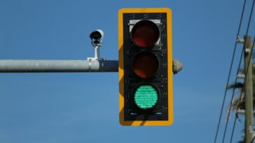 traffic light with red light